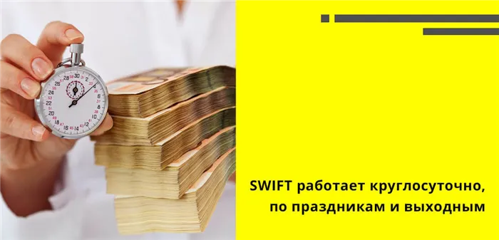 Важным правилом системы SWIFT является то, что она должна работать бесперебойно, 24 часа в сутки, в праздники и выходные.