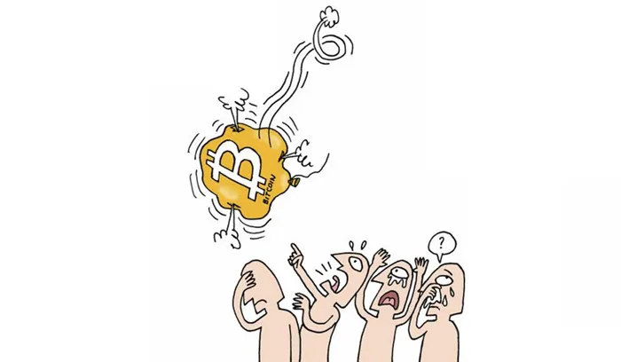 Иллюстрация пузыря биткоина
