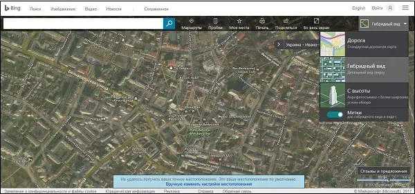 Карта Bing
