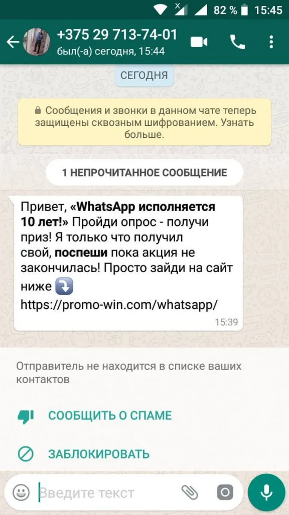Что такое спам в WhatsApp