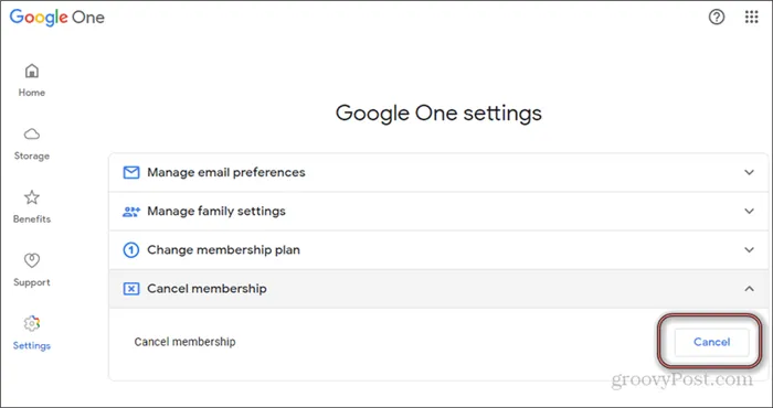 Google One Удалить