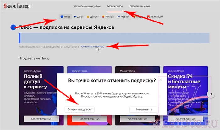 Как отключить подписку на ЯндексПлюс через Яндекс.Паспорт