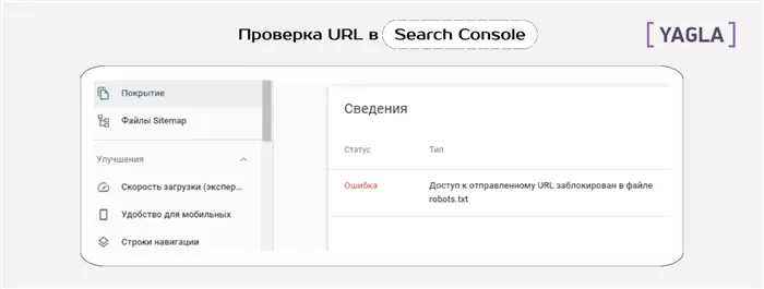 Удаление страницы сайта из индекса, проверка состояния поисковой консоли Google