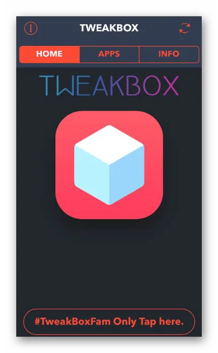 Главное окно программы установки приложений TweakBox для iPhone в обход AppStore
