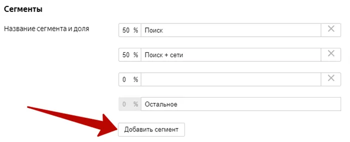 Эксперимент в Яндекс.Директ - добавление нового сегмента
