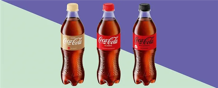 разный дизайн бутылок Coca-Сola