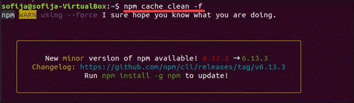 clear npm cache
