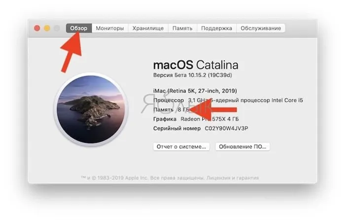 Как узнать, сколько оперативной памяти установлено на Mac