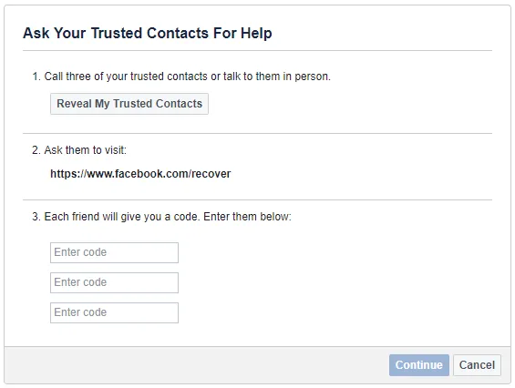 Как восстановить свою учетную запись Facebook, когда вы больше не можете войти в систему Facebook доверенные контакты
