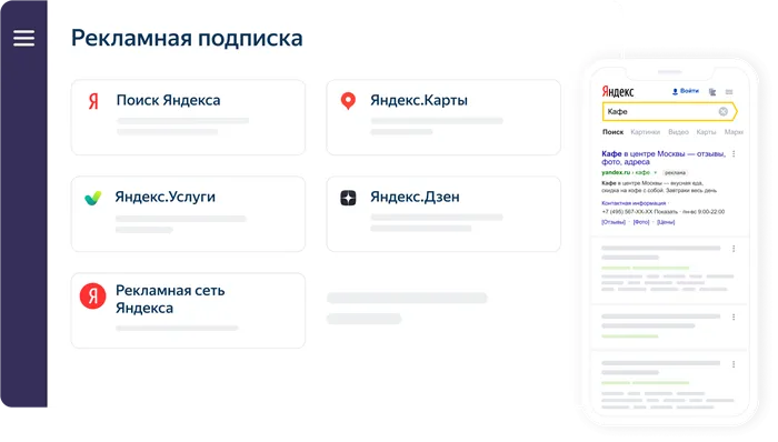 Рекламная подписка в Яндекс.Бизнес