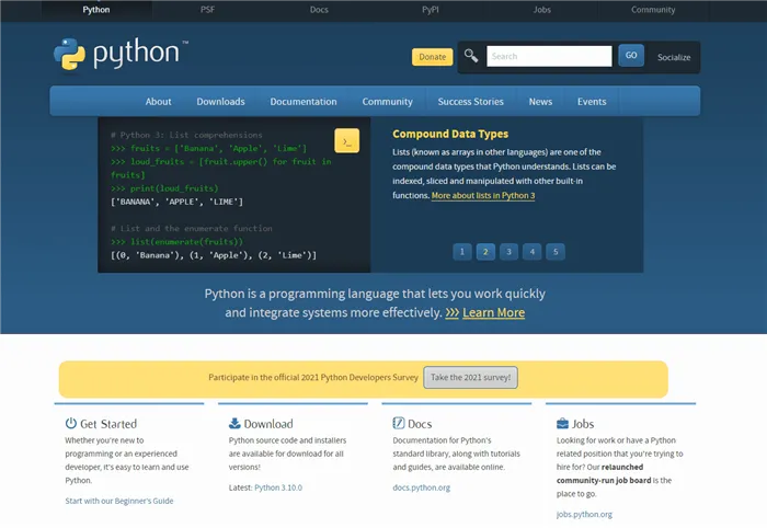 Язык программирования Python: история, особенности и области применения