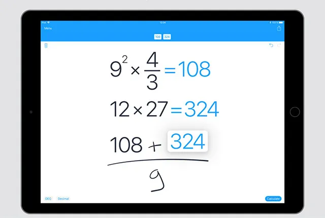 MyScript Calculator - Лучшие приложения Apple Pencil