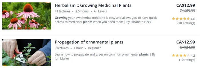 udemy courses on plants