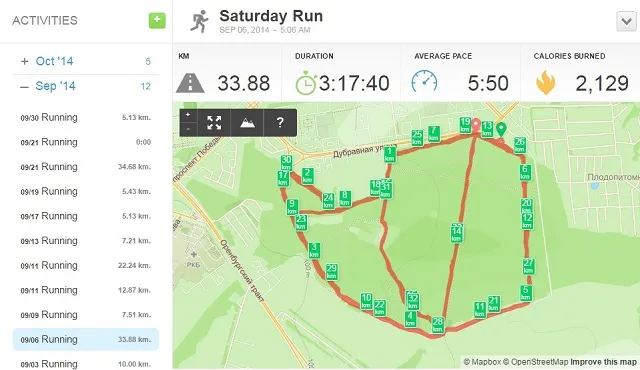 А вот что можете увидеть в приложении Runkeeper на телефоне!
