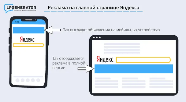 Медийная на главной странице Яндекса