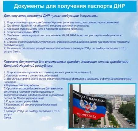 Документы для паспорта ДНР