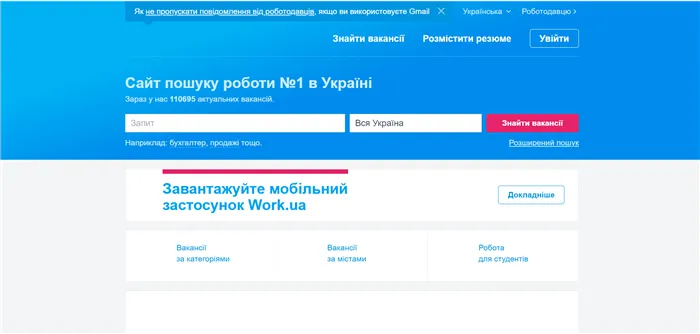 WORK.ua сервис для поиска работы в IT