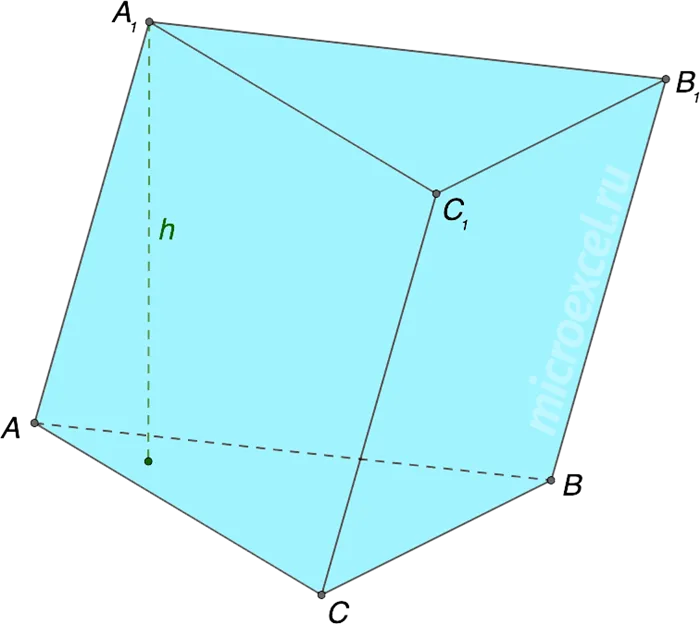 Наклонная треугольная призма