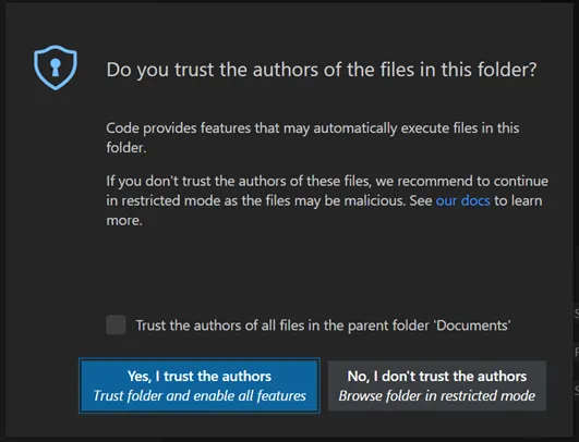 Доверяете ли вы авторам файлы этой папки?