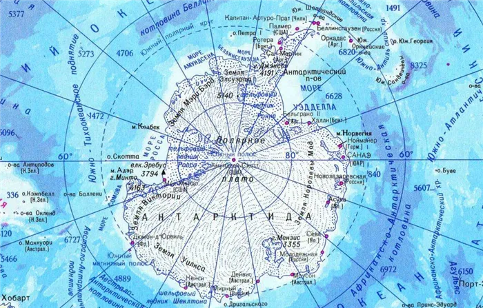 Антарктика на карте