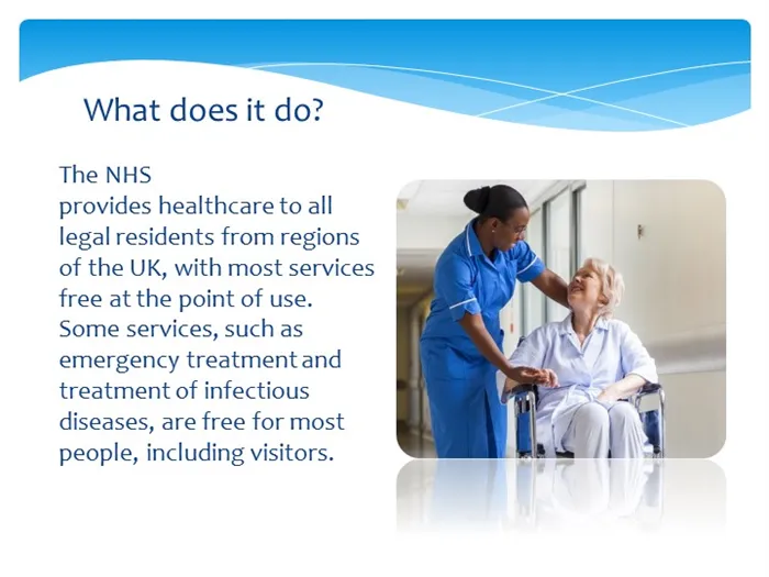 The NHS provides healthcare to all legal residents from regions of the UK, wi. 