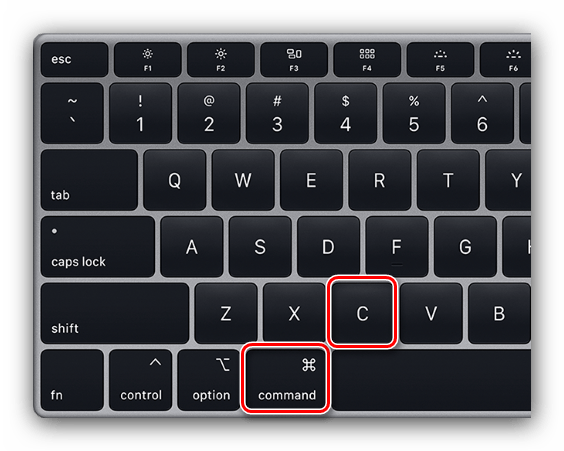 Скопируйте текст на MacBook с помощью сочетания клавиш