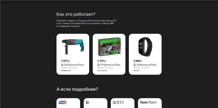 Бонусы подписки Яндекс.Плюс на Яндекс.Маркет